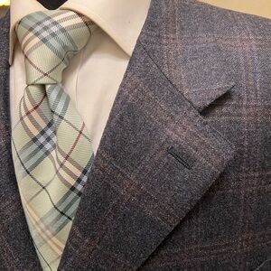 Canali Sport Coat Blazer Jacket Plaid Blue Men 50R